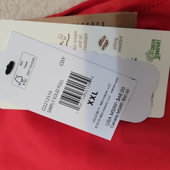 🆕️ Volcom Simply Solid Full Hipster Bikini Bottom - Picture 6 of 9